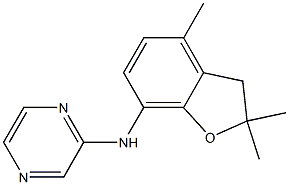 N-(2,2,4-trimethyl-2,3-dihydro-1-benzofuran-7-yl)-2-pyrazinamine 구조식 이미지