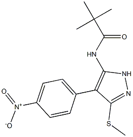 N1-[3-(methylthio)-4-(4-nitrophenyl)-1H-pyrazol-5-yl]-2,2-dimethylpropanamide 구조식 이미지