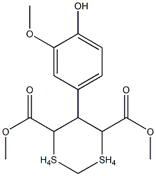 dimethyl 5-(4-hydroxy-3-methoxyphenyl)-1,1,3,3-tetraoxo-1lambda~6~,3lambda~6~-dithiane-4,6-dicarboxylate 구조식 이미지