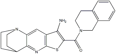 [5-amino-7-thia-1,9-diazatetracyclo[9.2.2.0~2,10~.0~4,8~]pentadeca-2,4(8),5,9-tetraen-6-yl][3,4-dihydro-2(1H)-isoquinolinyl]methanone 구조식 이미지