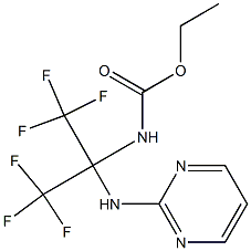 ethyl N-[2,2,2-trifluoro-1-(pyrimidin-2-ylamino)-1-(trifluoromethyl)ethyl]carbamate 구조식 이미지