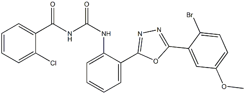 N-{2-[5-(2-bromo-5-methoxyphenyl)-1,3,4-oxadiazol-2-yl]phenyl}-N'-(2-chlorobenzoyl)urea Structure