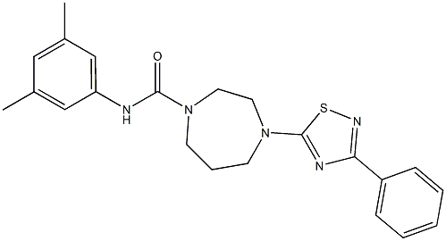 N1-(3,5-dimethylphenyl)-4-(3-phenyl-1,2,4-thiadiazol-5-yl)-1,4-diazepane-1-carboxamide 구조식 이미지