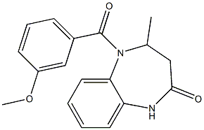 5-(3-methoxybenzoyl)-4-methyl-1,3,4,5-tetrahydro-2H-1,5-benzodiazepin-2-one 구조식 이미지