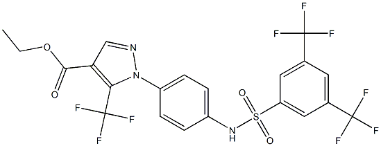 ethyl 1-[4-({[3,5-di(trifluoromethyl)phenyl]sulfonyl}amino)phenyl]-5-(trifluoromethyl)-1H-pyrazole-4-carboxylate Structure