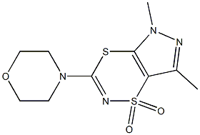 5,7-dimethyl-3-morpholino-1,5-dihydro-1lambda~6~-pyrazolo[3,4-e][1,4,2]dithiazine-1,1-dione Structure