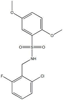 N1-(2-chloro-6-fluorobenzyl)-2,5-dimethoxybenzene-1-sulfonamide 구조식 이미지