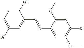 4-bromo-2-{[(4-chloro-2,5-dimethoxyphenyl)imino]methyl}phenol Structure