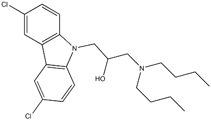 1-(dibutylamino)-3-(3,6-dichloro-9H-carbazol-9-yl)propan-2-ol 구조식 이미지