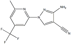 3-amino-1-[6-methyl-4-(trifluoromethyl)-2-pyridyl]-1H-pyrazole-4-carbonitrile Structure