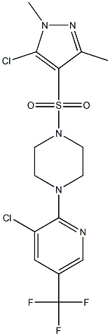 1-[(5-chloro-1,3-dimethyl-1H-pyrazol-4-yl)sulfonyl]-4-[3-chloro-5-(trifluoromethyl)-2-pyridinyl]piperazine 구조식 이미지