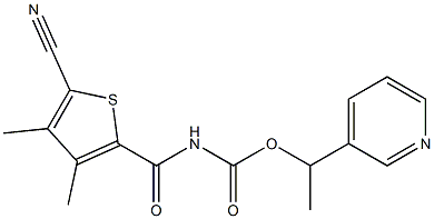 1-(3-pyridyl)ethyl N-[(5-cyano-3,4-dimethyl-2-thienyl)carbonyl]carbamate Structure