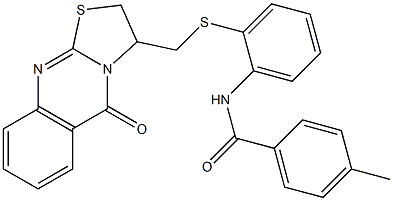 4-methyl-N-(2-{[(5-oxo-2,3-dihydro-5H-[1,3]thiazolo[2,3-b]quinazolin-3-yl)methyl]sulfanyl}phenyl)benzenecarboxamide Structure