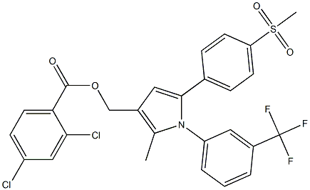 {2-methyl-5-[4-(methylsulfonyl)phenyl]-1-[3-(trifluoromethyl)phenyl]-1H-pyrrol-3-yl}methyl 2,4-dichlorobenzenecarboxylate 구조식 이미지