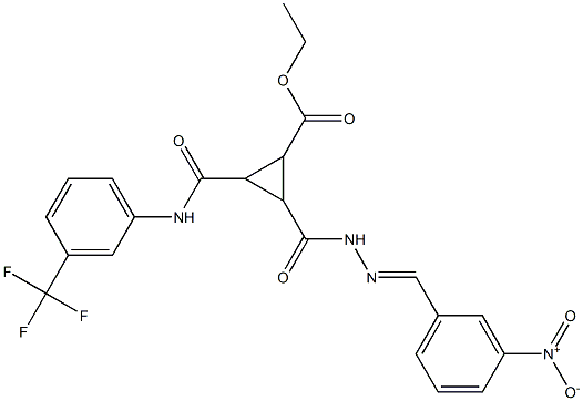 ethyl 2-({2-[(3-nitrophenyl)methylene]hydrazino}carbonyl)-3-{[3-(trifluoromethyl)anilino]carbonyl}cyclopropanecarboxylate 구조식 이미지