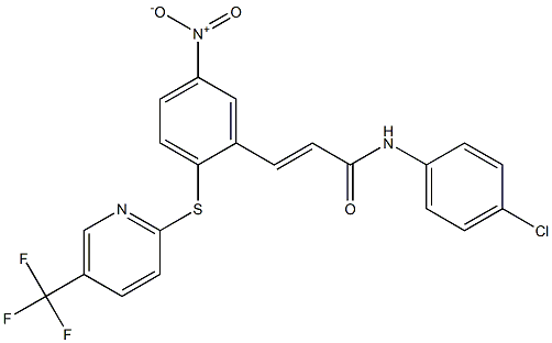 N1-(4-chlorophenyl)-3-(5-nitro-2-{[5-(trifluoromethyl)-2-pyridyl]thio}phenyl)acrylamide 구조식 이미지