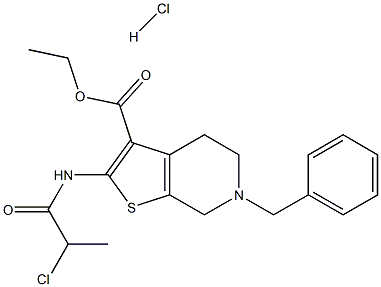 6-Benzyl-2-(2-chloro-propionylamino)-4,5,6,7-tetrahydro-thieno[2,3-c]pyridine-3-carboxylic acid ethyl ester hydrochloride Structure