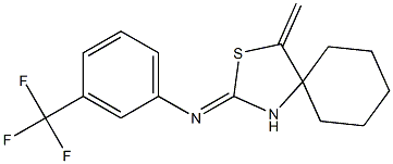 N1-(4-methylidene-3-thia-1-azaspiro[4.5]dec-2-yliden)-3-(trifluoromethyl)aniline 구조식 이미지