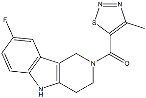 (8-fluoro-2,3,4,5-tetrahydro-1H-pyrido[4,3-b]indol-2-yl)(4-methyl-1,2,3-thiadiazol-5-yl)methanone 구조식 이미지