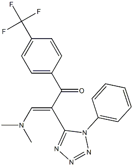 3-(dimethylamino)-2-(1-phenyl-1H-1,2,3,4-tetraazol-5-yl)-1-[4-(trifluoromethyl)phenyl]prop-2-en-1-one 구조식 이미지