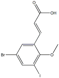 (E)-3-(5-bromo-3-iodo-2-methoxyphenyl)acrylic acid Structure