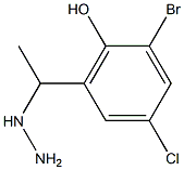 2-bromo-4-chloro-6-(1-hydrazinylethyl)phenol Structure