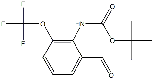 tert-butyl 2-formyl-6-(trifluoromethoxy)phenylcarbamate Structure