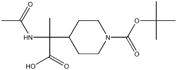 2-Acetamido-2-(1-(Tert-Butoxycarbonyl)Piperidin-4-Yl)Propanoic Acid 구조식 이미지