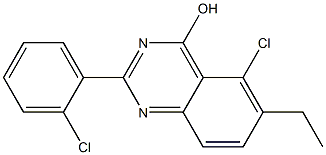 5-chloro-2-(2-chlorophenyl)-6-ethylquinazolin-4-ol 구조식 이미지