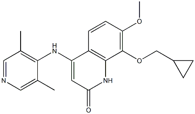 8-Cyclopropylmethoxy-4-(3,5-dimethyl-pyridin-4-ylamino)-7-methoxy-1H-quinolin-2-one 구조식 이미지