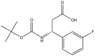 (R)-3-N-Boc-amino-3-(3-fluoro-phenyl)-propionic acid 구조식 이미지