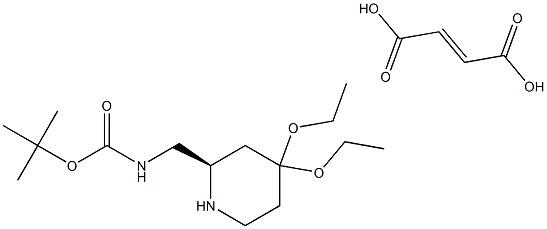 (R)-(+)-2-(Boc-aminomethyl)-4,4-diethoxypiperidine fumarate Structure