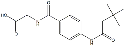 ({4-[(3,3-dimethylbutanoyl)amino]benzoyl}amino)acetic acid Structure