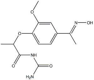 (2-{4-[1-(hydroxyimino)ethyl]-2-methoxyphenoxy}propanoyl)urea Structure