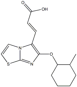 (2E)-3-{6-[(2-methylcyclohexyl)oxy]imidazo[2,1-b][1,3]thiazol-5-yl}acrylic acid Structure