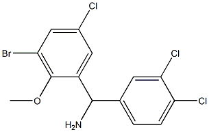 (3-bromo-5-chloro-2-methoxyphenyl)(3,4-dichlorophenyl)methanamine Structure