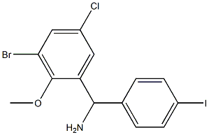 (3-bromo-5-chloro-2-methoxyphenyl)(4-iodophenyl)methanamine 구조식 이미지