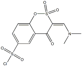 (3E)-3-[(dimethylamino)methylene]-4-oxo-3,4-dihydro-1,2-benzoxathiine-6-sulfonyl chloride 2,2-dioxide Structure