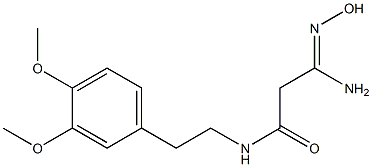 (3Z)-3-amino-N-[2-(3,4-dimethoxyphenyl)ethyl]-3-(hydroxyimino)propanamide 구조식 이미지