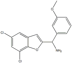 (5,7-dichloro-1-benzofuran-2-yl)(3-methoxyphenyl)methanamine 구조식 이미지