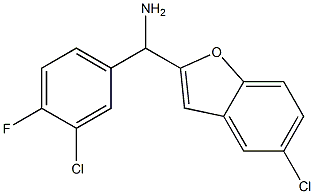 (5-chloro-1-benzofuran-2-yl)(3-chloro-4-fluorophenyl)methanamine 구조식 이미지