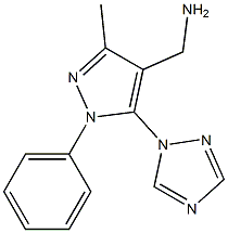 [3-methyl-1-phenyl-5-(1H-1,2,4-triazol-1-yl)-1H-pyrazol-4-yl]methanamine 구조식 이미지