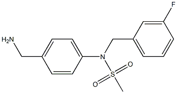 [4-(aminomethyl)phenyl]-N-[(3-fluorophenyl)methyl]methanesulfonamide 구조식 이미지