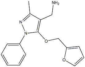 [5-(furan-2-ylmethoxy)-3-methyl-1-phenyl-1H-pyrazol-4-yl]methanamine Structure