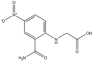 {[2-(aminocarbonyl)-4-nitrophenyl]amino}acetic acid 구조식 이미지