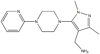 {1,3-dimethyl-5-[4-(pyridin-2-yl)piperazin-1-yl]-1H-pyrazol-4-yl}methanamine Structure