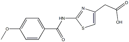 {2-[(4-methoxybenzoyl)amino]-1,3-thiazol-4-yl}acetic acid Structure