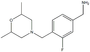 {4-[(2,6-dimethylmorpholin-4-yl)methyl]-3-fluorophenyl}methanamine Structure