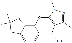 {5-[(2,2-dimethyl-2,3-dihydro-1-benzofuran-7-yl)oxy]-1,3-dimethyl-1H-pyrazol-4-yl}methanol 구조식 이미지