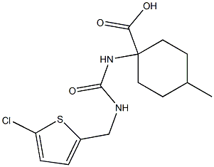 1-({[(5-chlorothiophen-2-yl)methyl]carbamoyl}amino)-4-methylcyclohexane-1-carboxylic acid 구조식 이미지